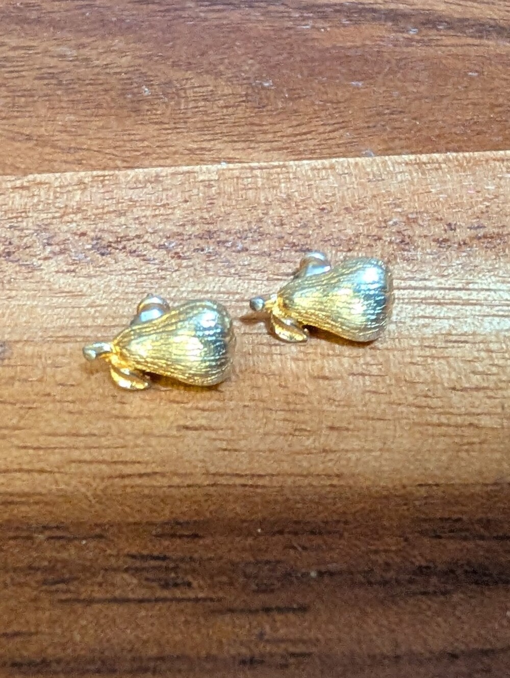 Gold Tone Pear Earrings - Women's Jewelry